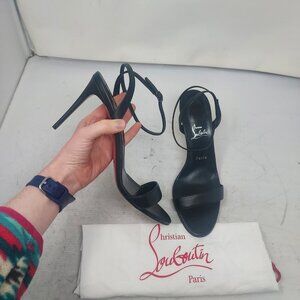 Christian Louboutin Loubigirl Black Ankle Strap Heel Sandal